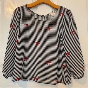 Timing Striped Chiffon Top